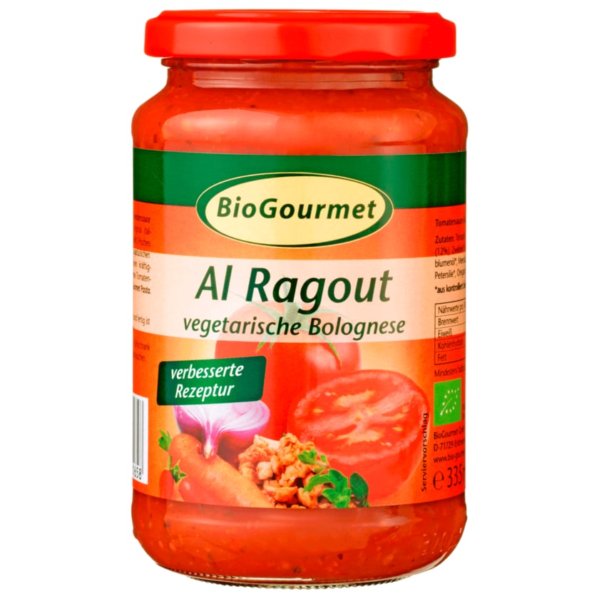 BioGourmet Bio Tomatensauce Al Ragout 350g